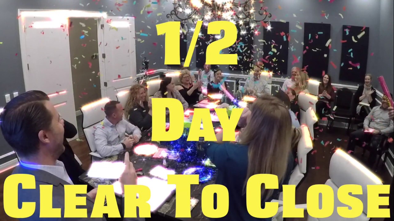 Morgan Financial had a 1/2 DAY CLEAR TO CLOSE!!