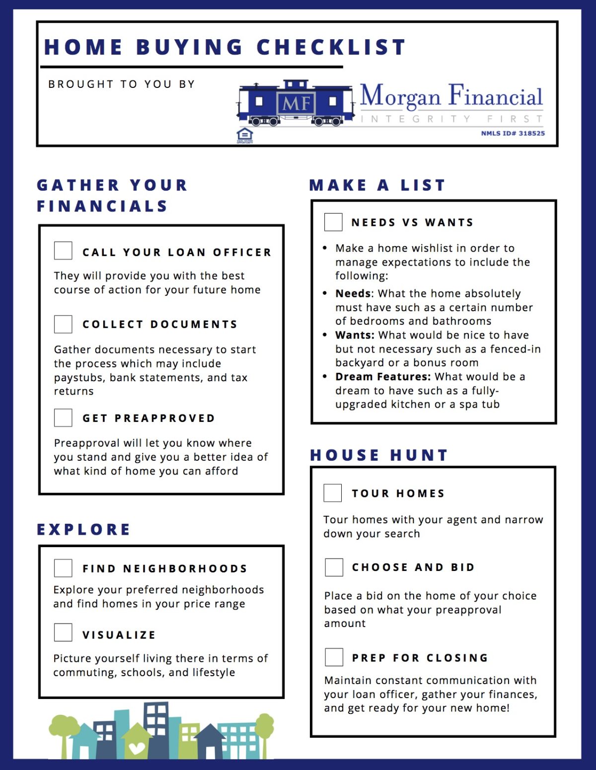 FREE Homebuyers Checklist | Morgan Financial