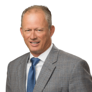Professional headshot of Scott Dunn, Loan Officer at Morgan Financial, wearing a gray suit and blue tie.