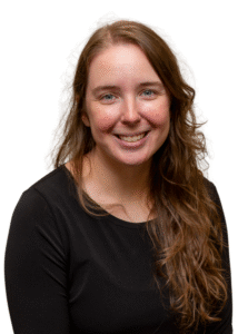 Professional headshot of Emma Stewart from Morgan Financial smiling in black attire