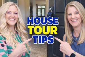 Lindsay Schellhorn and Whitney Ward discussing house tour tips for home buyers during a real estate podcast about how to shop for homes.